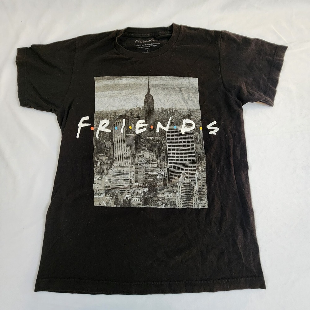 Friends Black Short Sleeve Cotton T-Shirt Men's S